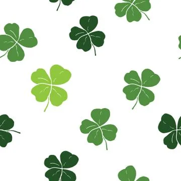 Clover leaf hand drawn doodle seamless pattern vector illustration. St Patric Stockillustratie