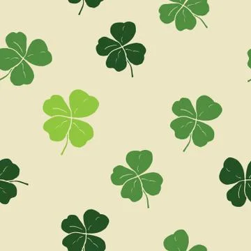 Clover leaf hand drawn doodle seamless pattern vector illustration. St Patric イラスト素材