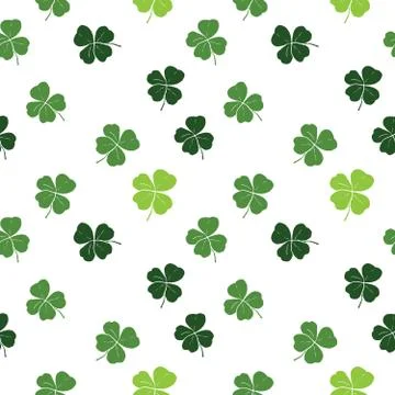 Clover leaf hand drawn doodle seamless pattern vector illustration. St Patric イラスト素材