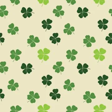 Clover leaf hand drawn doodle seamless pattern vector illustration. St Patric Illustrazione stock