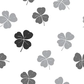 Clover leaf hand drawn doodle seamless pattern vector illustration. St Patric Stock Illustration