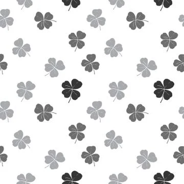 Clover leaf hand drawn doodle seamless pattern vector illustration. St Patric Illustrazione stock