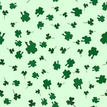 Clover leaf hand drawn doodle seamless pattern vector illustration. Stock Illustration