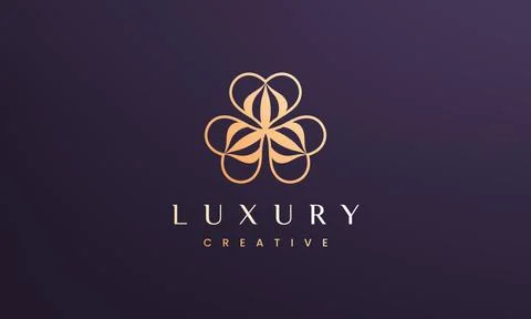 Clover leaf logo concept with abstract and luxury style Stock Illustration