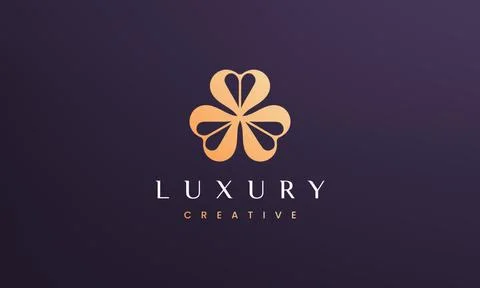Clover leaf logo concept with abstract and modern style Illustrazione stock