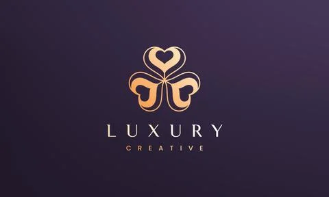 Clover leaf logo concept with abstract and modern style Illustrazione stock