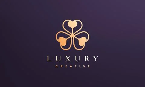 Clover leaf logo concept with abstract and luxury style Stock Illustration