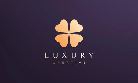 Clover leaf logo concept with abstract and modern style Stock Illustration
