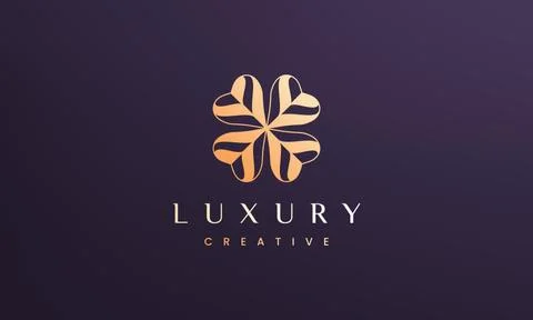 Clover leaf logo concept with abstract and luxury style Illustrazione stock