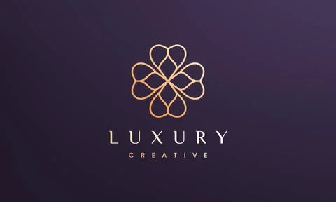 Clover leaf logo concept with minimal and modern style Stock Illustration