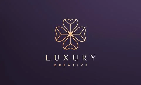 Clover leaf logo concept with minimal and modern style Stock Illustration