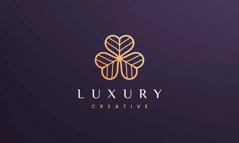 Clover leaf logo concept with minimal and modern style Stock Illustration