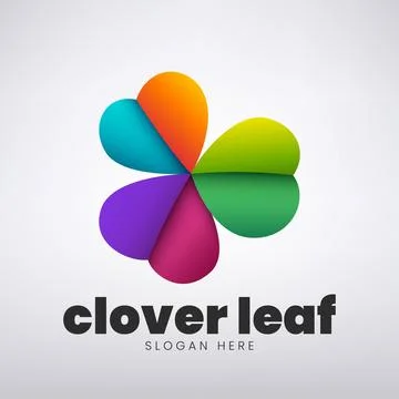 Clover Leaf Logo Design, Creative Nature Concept, Vector Illustration Illustrazione stock
