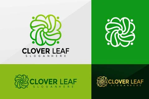 Clover Leaf logo vector, Brand Identity Logos design, modern logo, Logo Desig 스톡 일러스트
