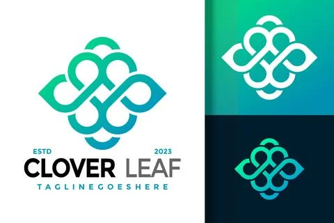 Clover Leaf Logo vector icon illustration 스톡 일러스트