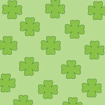 Clover leaf pattern on green background Stock Illustration