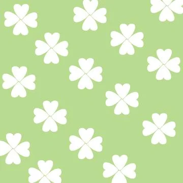 Clover leaf pattern on green background Stock Illustration