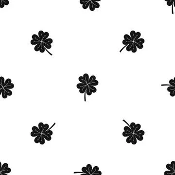Clover leaf pattern seamless black Illustrazione stock
