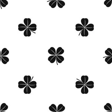 Clover leaf pattern seamless black Illustrazione stock