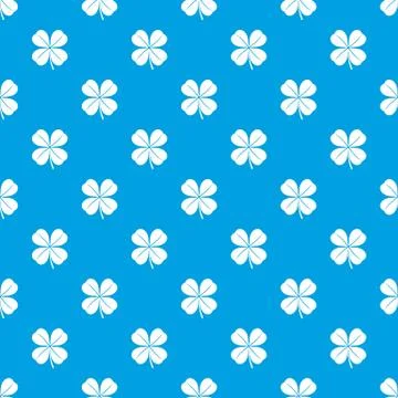Clover leaf pattern seamless blue Illustrazione stock