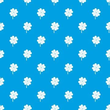 Clover leaf pattern seamless blue Illustrazione stock