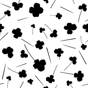 Clover leaf pattern seamless in simple style vector illustration Illustrazione stock