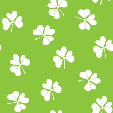 Clover leaf seamless pattern, hand drawn doodle vector illustration. St Patri イラスト素材