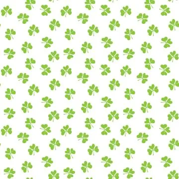 Clover leaf seamless pattern, hand drawn doodle vector illustration. St Patri Illustrazione stock