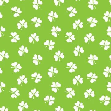 Clover leaf seamless pattern, hand drawn doodle vector illustration. St Patri Illustrazione stock