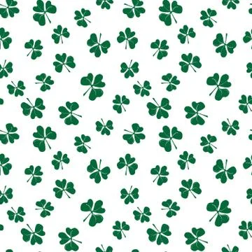 Clover leaf seamless pattern, hand drawn doodle vector illustration. St Patri Illustrazione stock