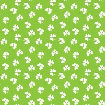 Clover leaf seamless pattern, hand drawn doodle vector illustration. St Patri Illustrazione stock