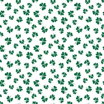 Clover leaf seamless pattern, hand drawn doodle vector illustration. St Patri イラスト素材