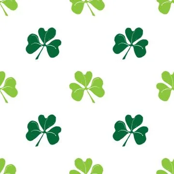 Clover leaf seamless pattern, hand drawn doodle vector illustration. St Patri イラスト素材