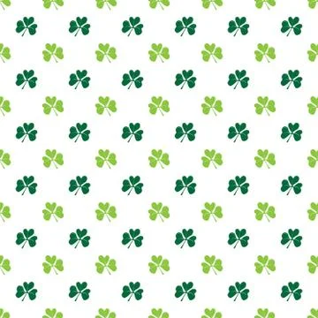 Clover leaf seamless pattern, hand drawn doodle vector illustration. St Patri Illustrazione stock