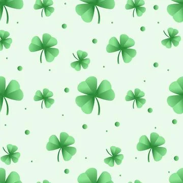 Clover leaf seamless pattern. St Patrick's Day symbol, Irish lucky shamrock.. Illustrazione stock