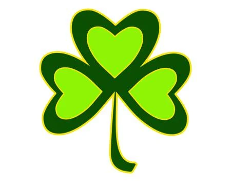 Clover leaf for St. Patrick's Day. Trefoil symbol of Ireland. Clover plant Stock Illustration