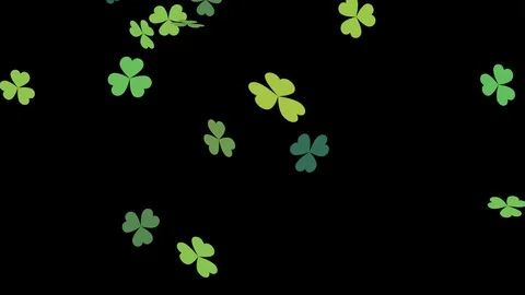 Clover leafs falling with alpha, St. Patrick's day, looped. Stock Footage 86628874