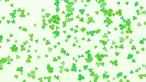 Clover leafs falling for St. Patrick's day background looped Stock Footage 104710359