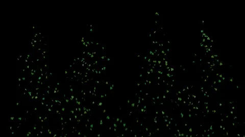 Clover leafs falling from top frame for celebration St. Patrick's day with alpha Stock Footage 104710936