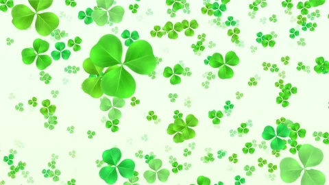 Clover leafs flying background, looped Stock Footage 105215682