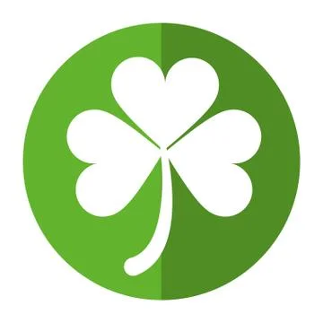 Clover leafs saint patrick day ornament shadow Stock Illustration
