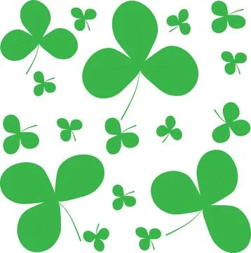 Clover leaves with a flat pattern, vector illustration highlighted on a trans イラスト素材