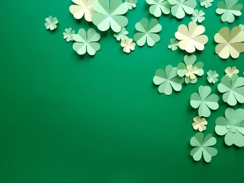 Clover leaves on green background Stock Photos