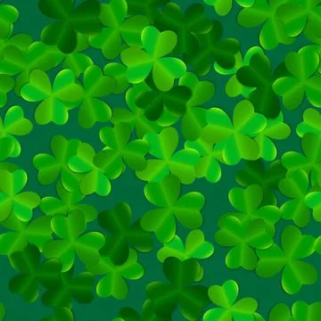 Clover Leaves Seamless Pattern Background Illustration Illustrazione stock