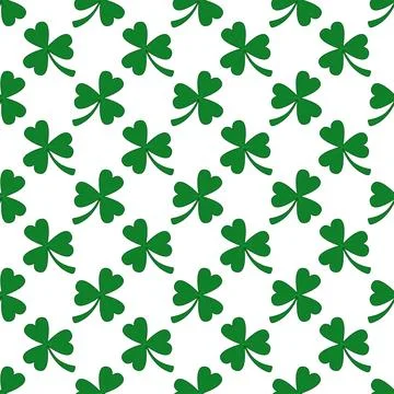 Clover leaves seamless pattern isolated on white background. Stock Illustration