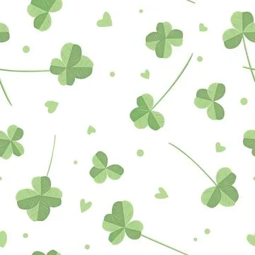 Clover leaves seamless pattern. Lucky shamrock symbol background or Saint Pat Stock Illustration