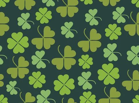 Clover leaves seamless pattern. St. Patrick's Day, Irish holiday. Background  Stock Illustration