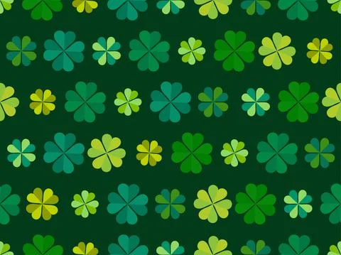 Clover leaves seamless pattern. St. Patrick's Day, Irish holiday. Background  Stock Illustration