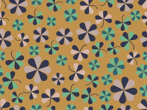 Clover leaves seamless pattern. St. Patrick's Day, Irish holiday. Background  イラスト素材