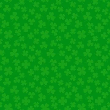 Clover leaves seamless vector pattern. St. Patrick's Day green background. .. Illustrazione stock
